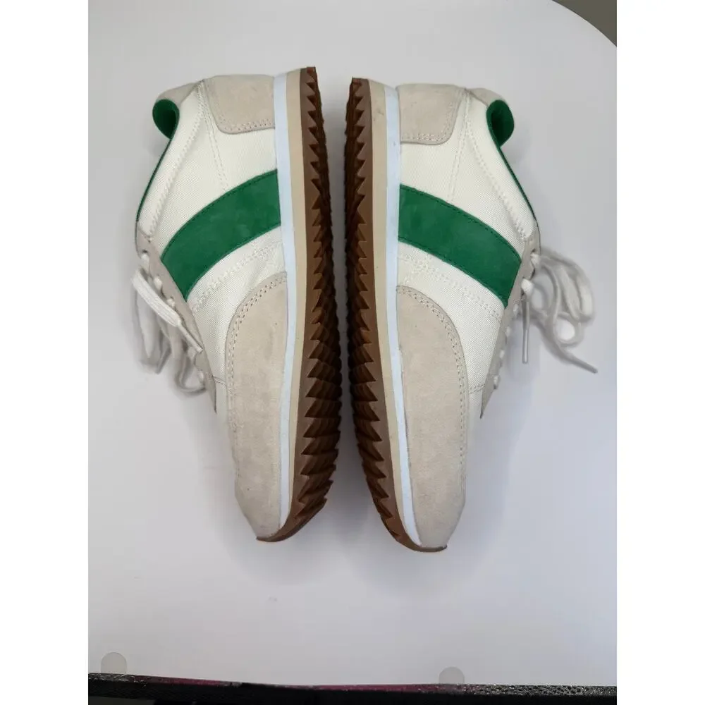J. Crew trainers, cream and green colors, Sz 7